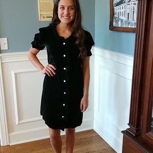 VIntage Green Velvet Dress 1970's